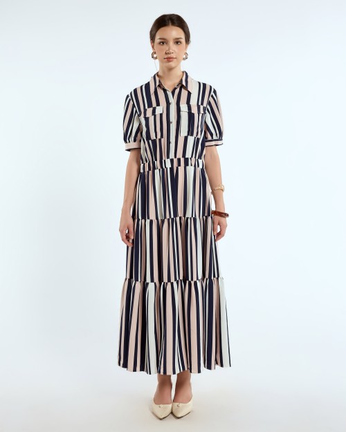 SIXDO Chiffon Flared Dress for Women